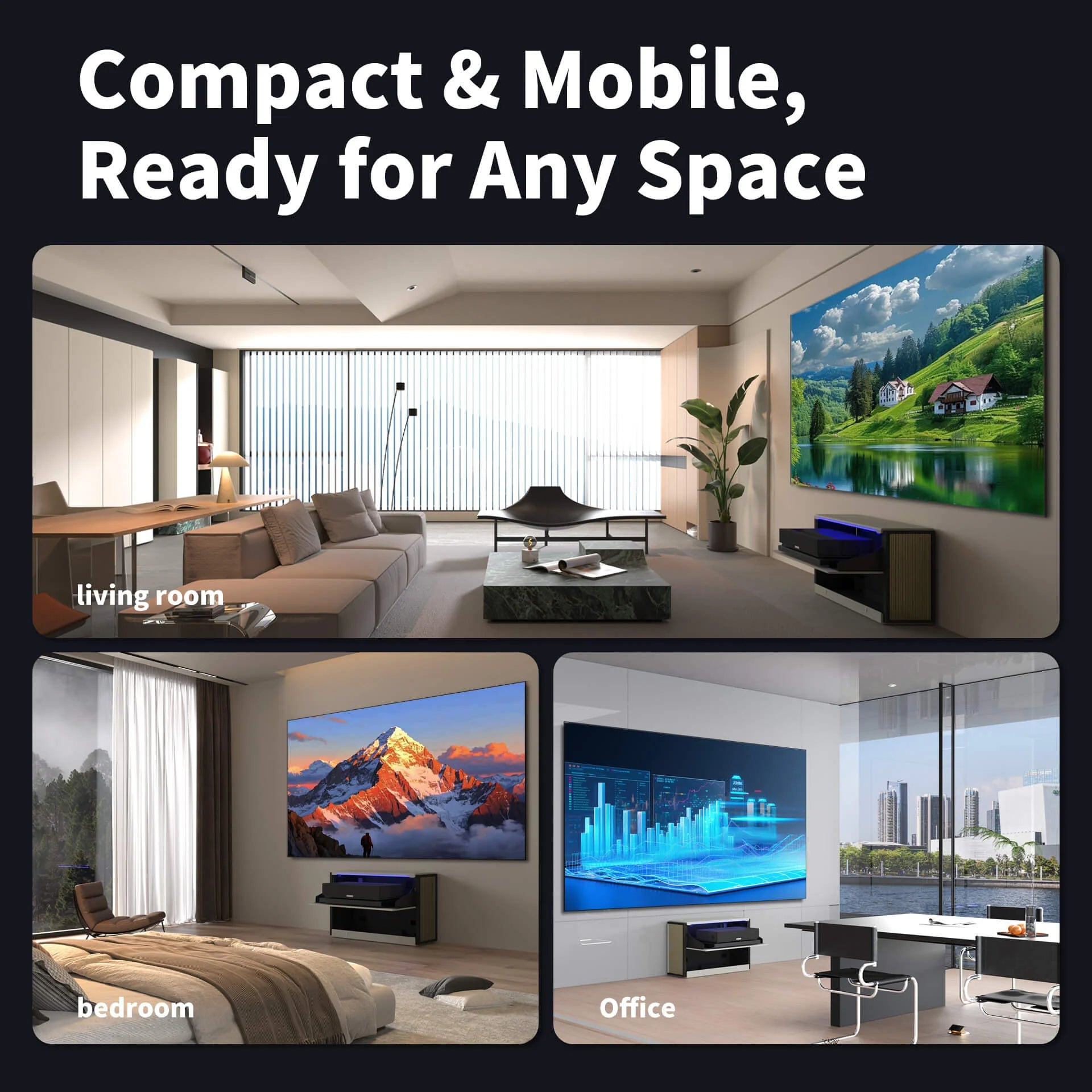C1 Nano Compact Smart Flip Laser TV Cabinet For UST Projector