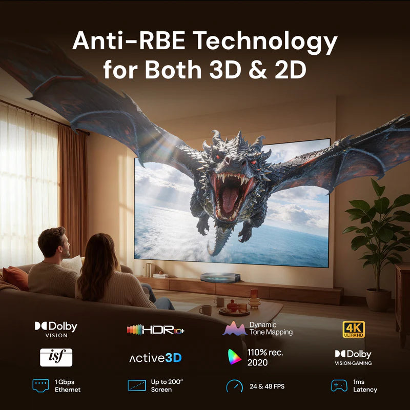 AWOL Vision Aetherion Pro 4K RGB Triple Laser Ultra Short Throw Projector